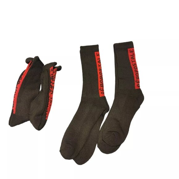 Aeropostale 4-Pair Men's Sz 6-12 Dress Crew Socks Red Comfort lightweight - Picture 1 of 2